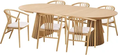 Image de Tokyo ensemble pour salle à manger table à manger 6 chaises chêne, naturel.