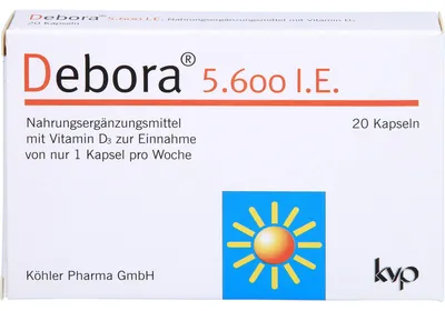 Image de Debora 5 600 UI, gélules à la vitamine D3, 20 gélules