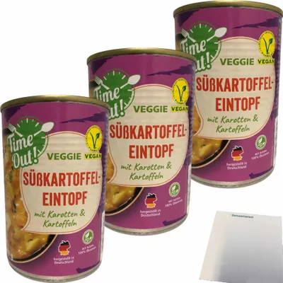 Produktbild von Time Out Süßkartoffeleintopf 3er Pack (3x400g Dose) + usy Block