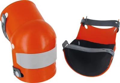 Kniebeschermer mit Zellgummi-Polster, orange/weiß, 1 Paar