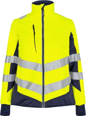 Produktbild von F. Engel Safety Damen Softshelljacke, Gelb/Blue Ink, Gr. L