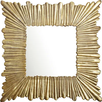 Produktbild von WOHNLING Wandspiegel Flurspiegel Quadratisch 75 cm Spiegel Gold Hängespiegel