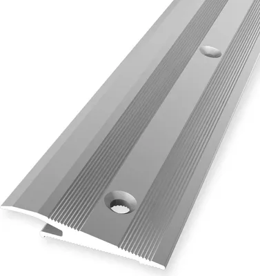 Produktbild von Ausgleichsprofil 6.3 x 38 x 2700 mm Anpassungsprofil Höhenausgleichsprofil Aluminium eloxiert Geriffelt Versenkt Gebohrt Silber Rampenprofil Küberit