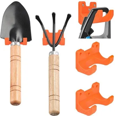 Image de Support d'outils en plastique - Support mural en plastique - Lot de 5 pièces
