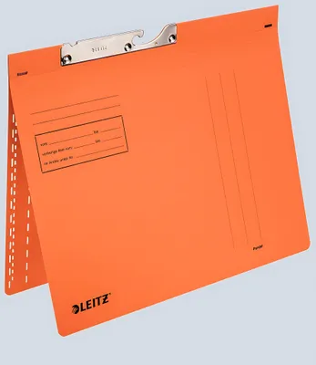 Produktbild von Leitz Pendelhefter DIN A4 250g/m² kaufmännische Heftung mit Organisationsaufdruck Manilakarton orange