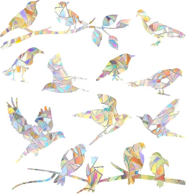 Produktbild von Fensteraufkleber für Vögel 20 Stück, 20 x 30 cm, Priseneffekt, für Vogelschutz