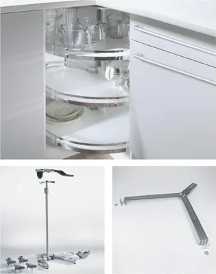 Produktbild von Hettich Küchenunterschrank Eckschrankdrehbeschlag Revo 90° 9080040 KB 800mm, silber