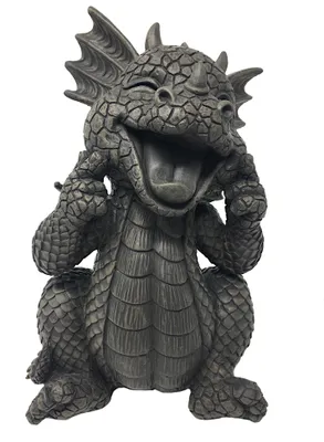 Produktbild von Gartenfigur Gartendrache - Modell Lacht - Fantasy Figur Deko Drache süß