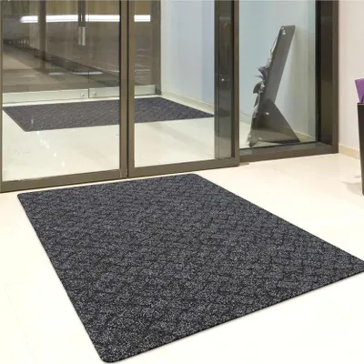 Produktbild von Fußmatte Türvorleger Bodenmatte Textil Melbourne Pflasterstein Schwarz Robust Wasserabweisend Breite 90 cm Länge 150 cm