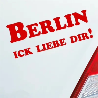 Produktbild von Auto Aufkleber Berlin Ick liebe dir! Hauptstadt 18x7,5 cm Rot Sticker Heckscheibenaufkleber