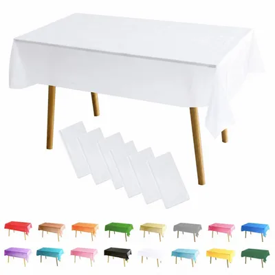 Productafbeelding van Tafelkleed, set van 6, wit, PEVA, waterdicht, 137 x 274 cm, herbruikbaar