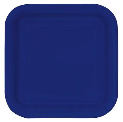 Produktbild von 16 Pappteller quadratisch Marineblau klein 18 cm - Einheitsgröße