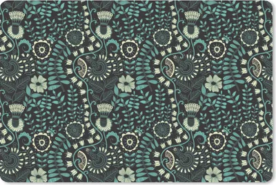 Produktbild von MuchoWow® Schreibtischunterlage Blumen - Blau - Muster 60x40 cm - XXL Mauspad - Großes Mauspad