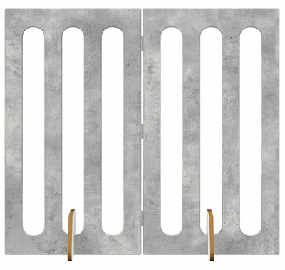 Produktbild von Faltbarer Haustierzaun 2 pcs Betongrau 100,5 x 38 x 90 cm