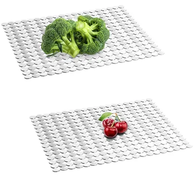 2er-Set PVC Spülbeckenschutzmatten 30x40 cm weiß