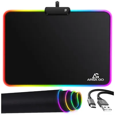 Produktbild von ARSA GO Gaming-Mauspad RGB LED beleuchtet 35x25cm Schreibtisch