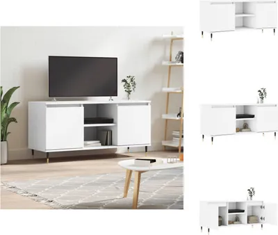 Image de vidaXL Armoire TV Blanc 104x35x50 cm Bois composite - Meuble TV