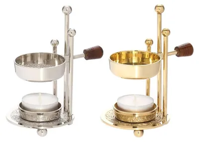 Räuchergefäß-Set, 2 Stück, Messing, 11 cm, handgefertigt