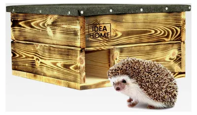 Produktbild von Igelhaus aus Holz mit Boden Ganzjährig Wetterfest, Ideal für den Garten als Winterquartier