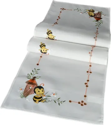 Produktbild von Tischwäsche mit Stickerei Bienchen 40 x 140 cm