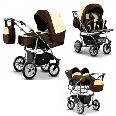Produktbild von Zwillingskinderwagen 4 in 1 City Twin inkl. Autositze - 15 Teile -  in 19 Farben
