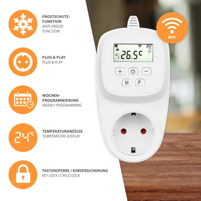 A product image with feature callouts and a product shot.
