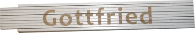 Produktbild von Zollstock aus Buchenholz, 2 m, weiß, 17 mm breit, 10 Glieder mit 3 mm Stärke