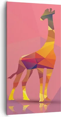 Produktbild von Bild auf Leinwand - Leinwandbild - Giraffe modern Grafik - 65x120cm - Wand Bild - Wanddeko - Leinwanddruck - Bilder - Kunstdruck - Wanddekoration - Leinwand bilder - Wandkunst - PA65x120-2805