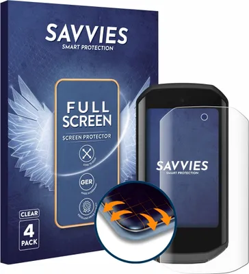 Produktbild von 4x Savvies Fullscreen Schutzfolie für Garmin Edge 1050 Displayschutz Folie Fullcover Klar Transparent