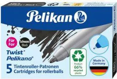 Produktbild von Pelikan Tintenroller-Patronen eco für Pelikano/Twist schwarz 5 Patronen