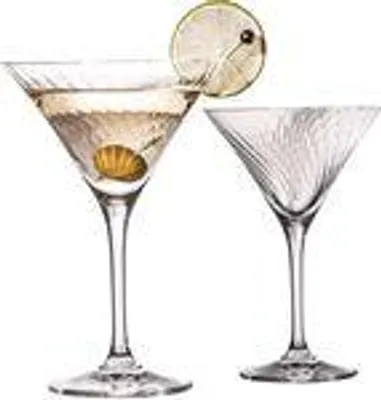 Produktbild von IMPERIAL Martini Gläser Set 2 Stück geriffeltes Cocktailglas 215ml aus Crystalline Glas "London" Spülmaschinenfest