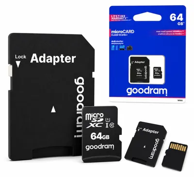 Zdjęcie produktu dla GoodRam karta pamięci 64GB microSDXC kl. 10 UHS-I 30 / 15 MB/s + adapter