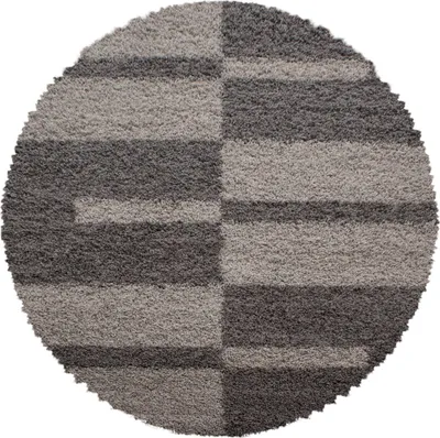 Produktbild von Hochflor Teppich Gianna rund, Farbe: Taupe, Größe:160 cm rund