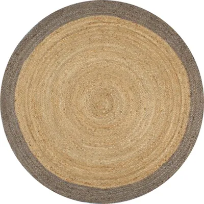 Produktbild von Teppich Handgefertigt Jute mit Grauem Rand 120 cm