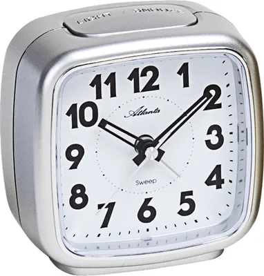 Produktbild von Atlanta 1978/19 Wecker Quarz analog silbern leise ohne Ticken mit Licht Snooze