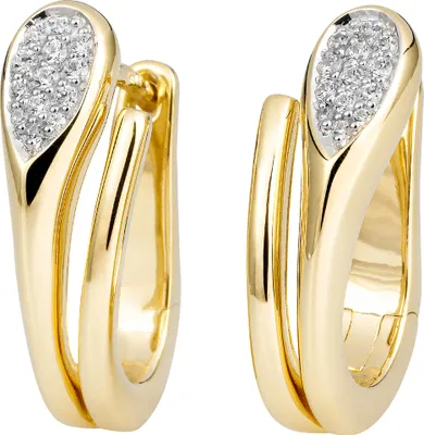 Produktbild von Creolen 585 Gold Gelbgold 26 Diamanten Brillanten Ohrringe