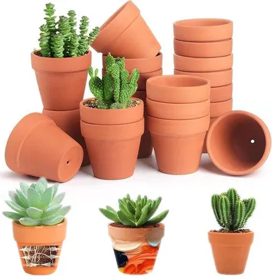 Productafbeelding van Famanu bloempotten van terracotta met drainage - 20 stuks