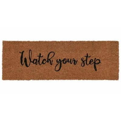 Obrázek produktu pro H&S Decoration Footpr, který krok vyrobený z kokosových vláken Rubber Beige 75 cm x 25 cm
