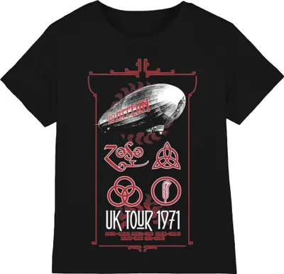 Obrázek produktu pro Led Zeppelin - "UK Tour 1971" Tričko pro muže/dámy Uni PH1436 (S) (Černá)