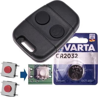 Produktbild von Autoschlüssel Funk Remote Fernbedienung Austausch 2 Tasten Gehäuse + Mikrotaster + Batterie kompatibel mit Land Rover