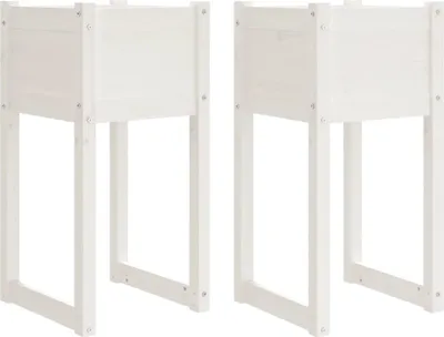 Produktbild von vidaXL Pflanzkübel 2 Stk. Weiß 40x40x81 cm Massivholz Kiefer