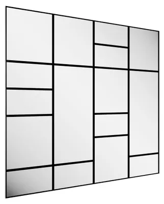 Produktbild von Styler XXL Spiegelwand ANTARES 280x245 cm | Großes Spiegel-Set aus 16 Modulen | Elegante Wanddekoration für Wohnzimmer, Flur & Büro | Rechteckig, Schw