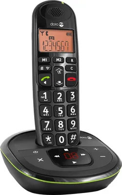 Produktbild von Doro Phone EASY 105WR Strahlungsarmes Schnurlostelefon mit Anrufbeantworter, Rufnummernanzeige, 10h Sprechzeit, 4 Tage Standby, Freisprechfunktion, DECT