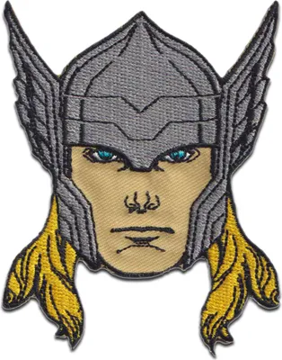 Obrázek produktu pro Marvel © Avengers Thor hlava - nášivka, nažehlovací, nášivky, nášivky, velikost: 9 x 7,2 cm