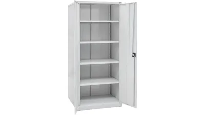 Zdjęcie produktu dla Szafa na akta i dokumenty biurowa metalowa 80x80x50cm; Rodo, Zamykana na klucz, 4 regulowane półki, Szara | UHL-MASH SMB-21