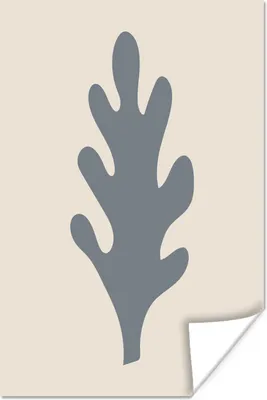 Produktbild von MuchoWow® Poster Pastell - Pflanze - Grau 120x180 cm - Kunstposter