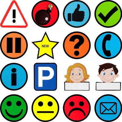 Produktbild von 2DOBOARD Kühlschrank Magnete - 16 Stück 5 x 5 cm Magnet Bunt - Dekorative Magnete - Magnete Emojis - Lustige Magnete farbig für Kühlschrank, Magnettafel, Whiteboard, Pinnwand