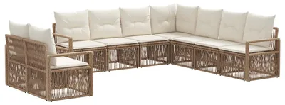 Immagine prodotto di Set di divani da giardino 9 pezzi Beige poly rattan