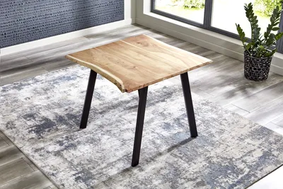 Produktbild von Esstisch Baumkante massiv Akazie Natur 80 x 80 schwarz Laxmi