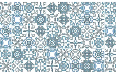 Produktbild von Selbstklebende Fliesenaufkleber für Küche und Bad – 60 Carmena Azulejos Zementfliesenaufkleber – 60 Aufkleber, 15 x 15 cm